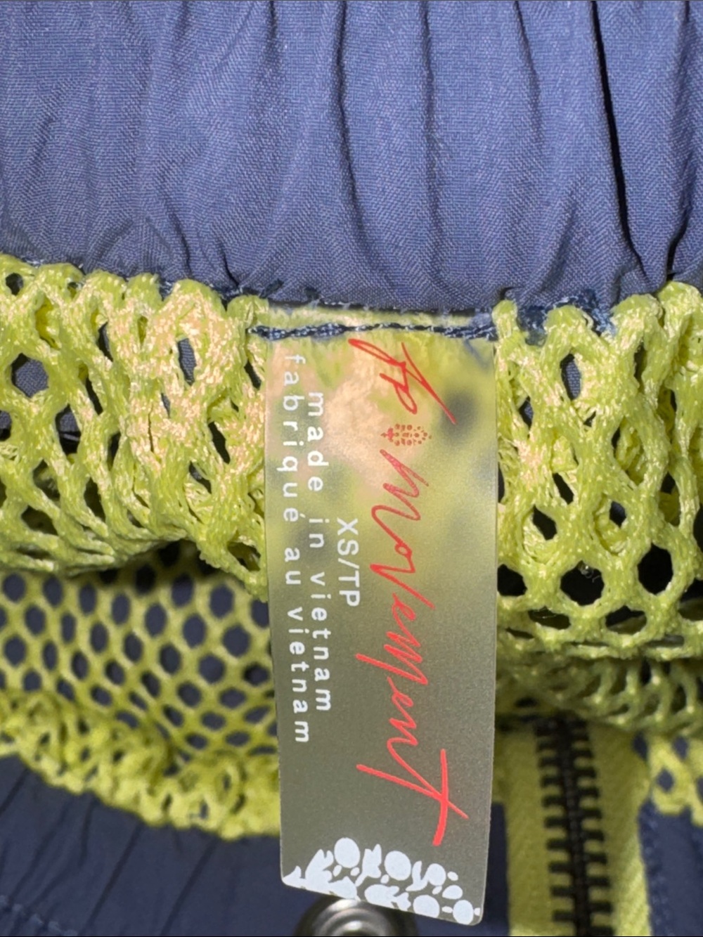 FP Movement by Free People Navy Shorts with Neon Yellow Trim - Picture 6 of 9